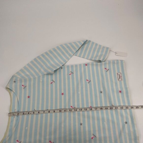 NWT Talbots Ice Skating Embroidered Striped Shirt Womens Size Medium Winter - Picture 10 of 10